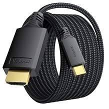 USB C to HDMI Cable 10ft Long, [Audio&Video Sync] 4K@30Hz 1080P@120Hz Type C to HDMI1.4 Cord for iPhone 15/16 Series Galaxy S23/S24/S25 Laptop MacBook Air/Pro iPad Monitor TV Projector