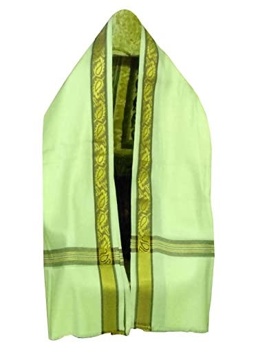 Men's Woven Winter Shawl - Elegant Solid Color Warm Lohi Stoles (40"x80") (Off-White)2