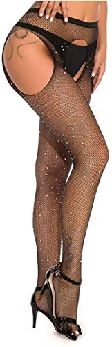 Acizi Sexy Kristallrhinestone-Strumpfhosen-Maschen-Fischnetz-Diamant-Strümpfe Bling-Strumpfwaren (1) Cover