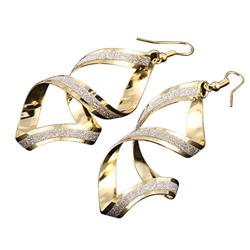 Cinnamou Pendientes mujer plata largos, pendientes borla pendientes de mujer plata pendientes largos fiesta moda (Dorado)
