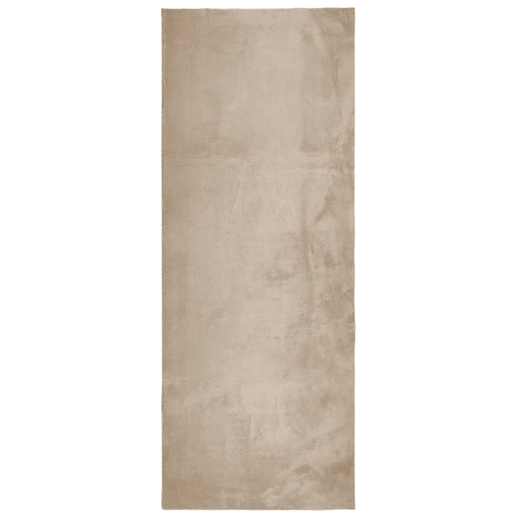 Tapis de passage HUARTE sable 80x200 pour couloir lavable