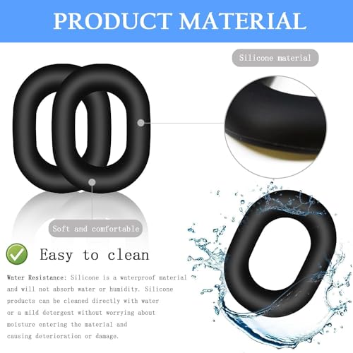 Cubiertas para sudor Adhiper XM5 para auriculares Sony WH-1000XM5 - Negro | Funda de silicona suave, juego de 3 piezas: cubiertas para orejas, para diadema y protector de carcasa miniatura 5