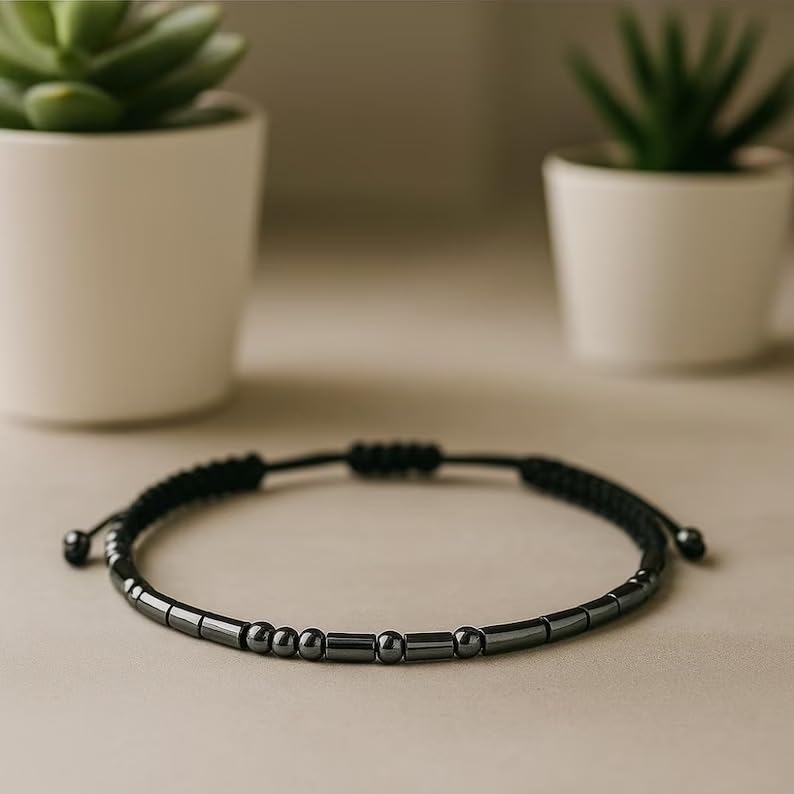Image of Personalized Morse Code Bracelet - Custom Secret Message Adjustable Bracelet 4mm