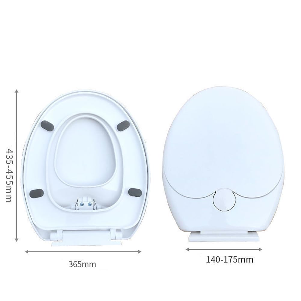 Familien-Toilettensitz mit Absenkautomatik, integrierter Kindersitz, Töpfchentraining, 2-in-1-Toilettensitz mit einfacher Befestigung oben, ovaler V-/D-förmiger Toilettendeckel (weiß, O-förmig)