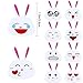 Chuangdi 200 Pieces Easter Bunny Stickers Emoji Bunny Face Stickers, Easter Stickers 1.5 Inch Adhesive Labels on 2 Rolls