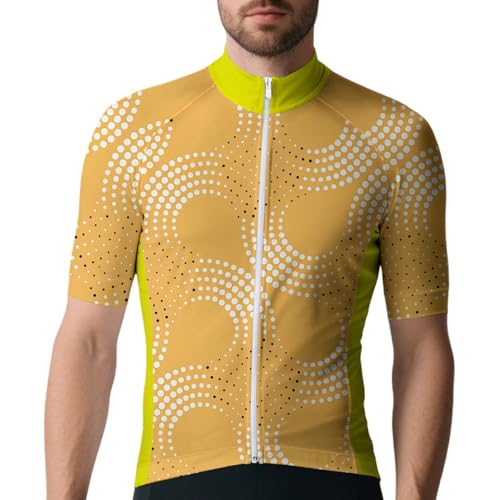 Maillot de ciclismo para hombre, geométrico, ajustado, transpirable, ropa de ciclismo, Manchas geométricas sobre fondo azul, M