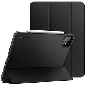 JETech Case voor Xiaomi Pad 7/7 Pro (11,2-Inch, 2025 Model), Slank Doorschijnende Achterkant Drievoudig-Vouw Standaard Beschermende Tablet Hoes Cover met Automatisch Wekken/Slapen (Zwart)