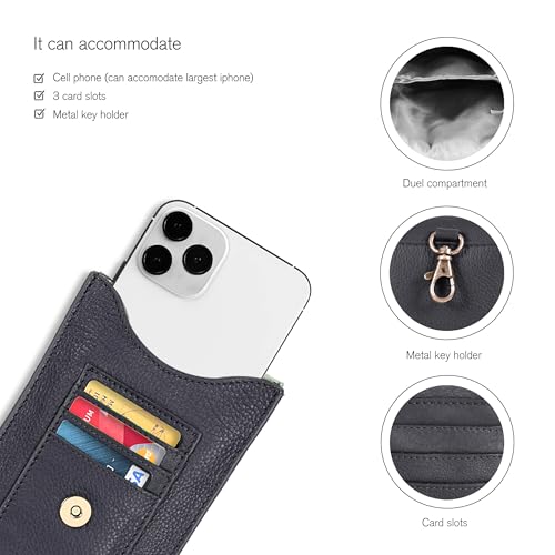 Image of Oak Leathers Small Crossbody Bag For Women - Mini Cell Phone Purse - Crossover Wallet Bag With Adjustable Shoulder Strap