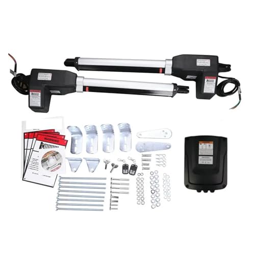 Motor Puerta Corredera, Abridor de puerta abatible LM902/230V, 400kg por hoja con 2 mandos a distancia, operador de puerta automático Dual resistente