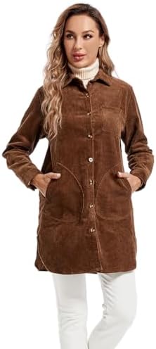 Cozy Corduroy: Stylish Button-Down Blouse Fashionable Women