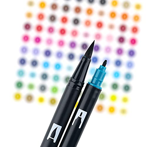 Image of Tombow 56169 Dual Brush Pen Art Markers, Landscape, 10-Pack. Blendable, Brush And Fine Tip Markers, Multicolor