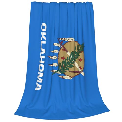 Couverture polaire douce drapeau Oklahoma pour vos soirées cocooning au salon