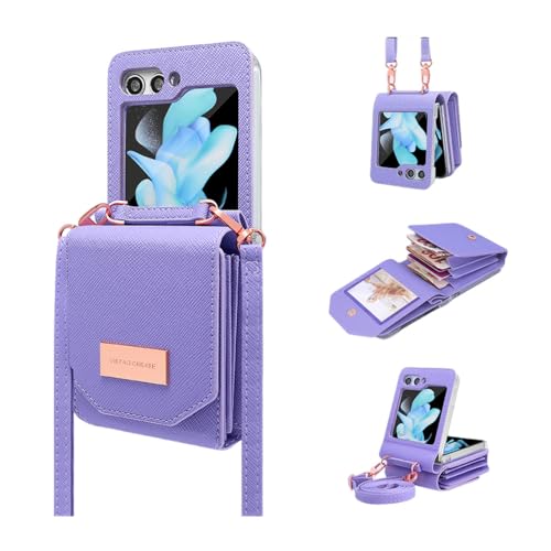 Étui portefeuille Galaxy Z Flip 5 4 3 pour ne plus perdre son téléphone grâce à la bandoulière