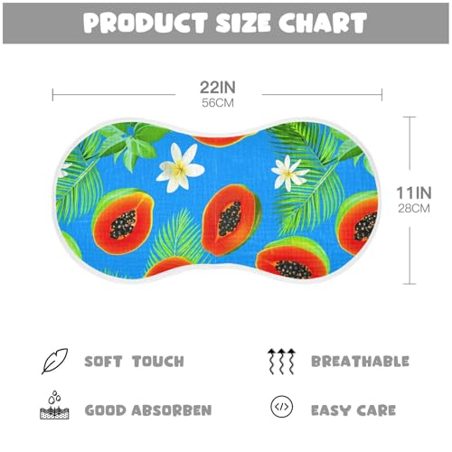 Papaya Frangipani Leaves Baby Burp Cloths Cotton Washcloths Soft Absorbent Burping Rags for Baby Boys Girl Muslin Burp Cloths 1 Pack4