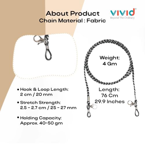 Image of Unisex Spec Holder Hook & Loop Anit Slip Eyewear Lanyard Fabric Strap Chain