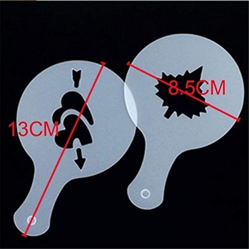 16 stencil per cappuccino, in plastica, per