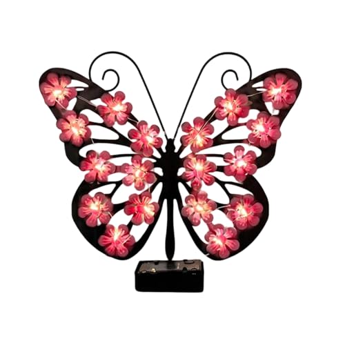 Lampe solaire extérieure papillon en métal pour embellir une clôture - 4