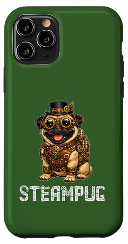 Steampunk Pug Dog Steampug �L���[�g�ȃX�`�[���p���N�E�p�O�� ���g�����B���e�[�W�E�X�`�[���p�O �X�}�z�P�[�X iPhone 11 Pro �p