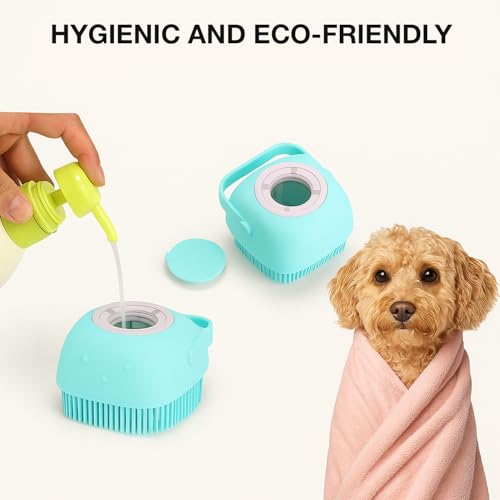 Image of 3-in-1 Pet Grooming Set for Dogs & Cats | Silicone Glove Comb + Steam Massage Brush + Soft Bristle Bath Brush | Shedding, Detangling, Bathing & Massage | Safe, Gentle & Easy Grooming Tools