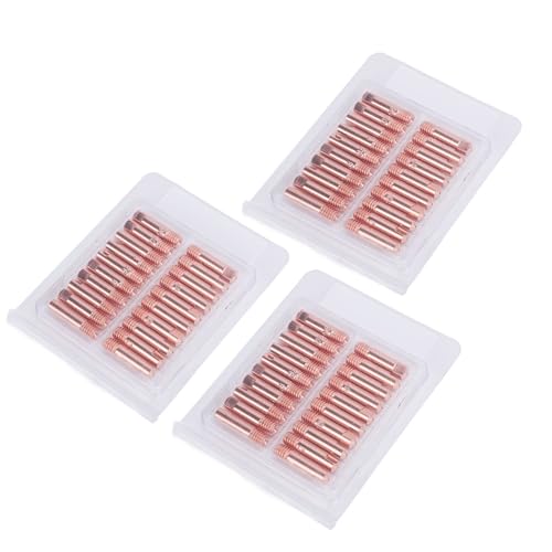 FTVOGUE Wskazówki Kontaktowe ze Spawaczami, 60pcs 0,8 Mm Miedzi Contacing Work Zastąpienie Silnym Przewodnictwem Elektrycznym, Odpowiedni dla MB15, Sprzęt do Spawania MIG