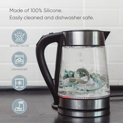 Image of Baby Bottle and Sippy Cup Straps - Adjustable Straps Attach with Strollers, High Chair, Shopping Cart - Food Grade Silicone - Dishwasher Safe (5Packs, Color 2)