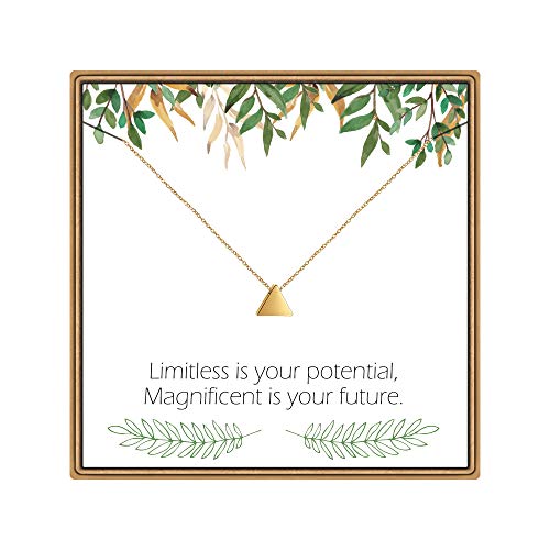 IEFLIFE Graduation Gifts for Her - Tiny Triangle Charm Necklace Inspirational Necklace