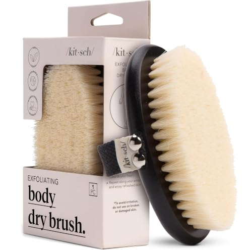 Kitsch Spazzola per il corpo a secco, setole morbide, riduce cellulite e pelle secca, migliora circolazione sanguigna, esfoliante