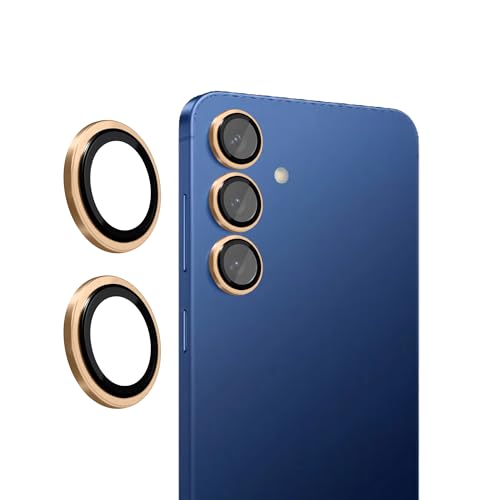 Image of amazon basics Camera Glass Lens Protector Ring for Samsung Galaxy S26 5G Case Friendly with Edge to Edge Coverage and Easy Installation (Gold)