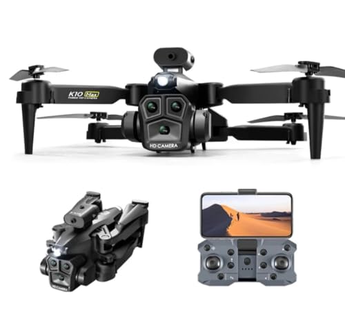 Image of 4K Ultra HD Triple Camera Drone - 4-Way Obstacle Avoidance, Foldable Quadcopter Drone roller
