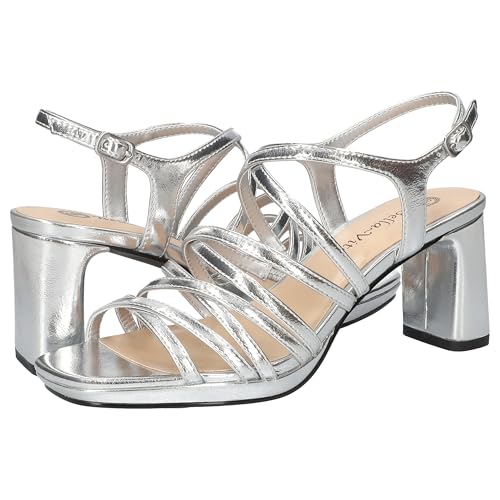 Bella Vita Women's Damsel Block Heeled Sandal, Silver Metallic, 9.5 - image 8