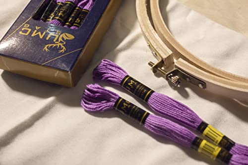 Image of 12 Pieces Violet 98 /3835 Premium Embroidery Thread Egyptian Cotton Skeins Cross Stitch Floss Oeko TEX Stranded Light Purple 98