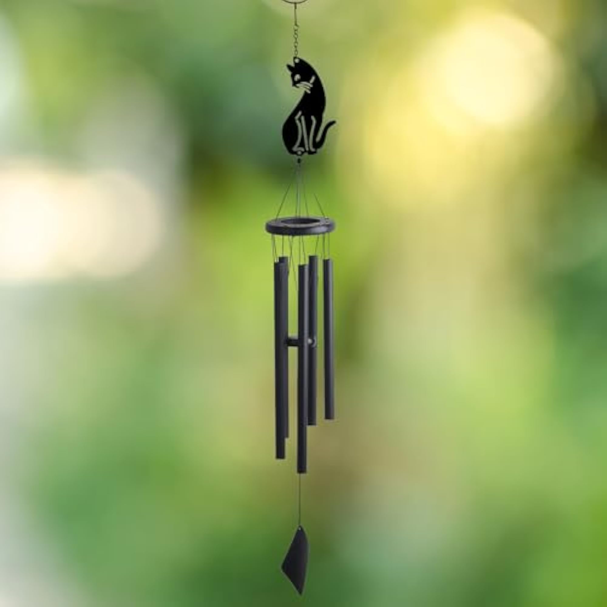 Decorative Cat Shadow Garden Chime, 40-Inch