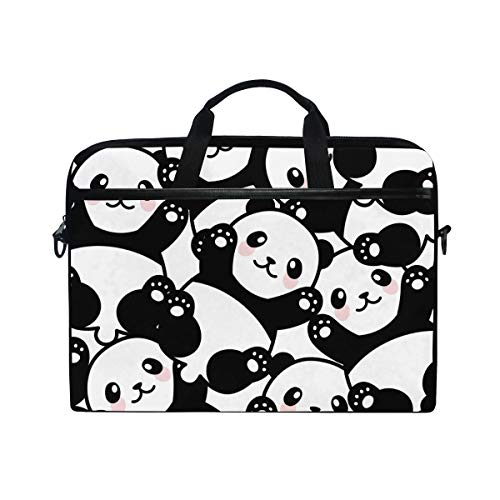 UOOYA おしゃれ ノートパソコンケース パンダ Panda 黒白 PCバッグ 軽量 ラップトップ スリーブ バッグ 通勤 通学 コンピューターバッグ 13.3-15 インチ 薄型 ノートパソコン/MacBook Pro/MacBook Air用