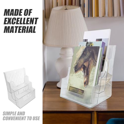 Présentoir de bureau en acrylique transparent vertical pour documents et brochures - 5
