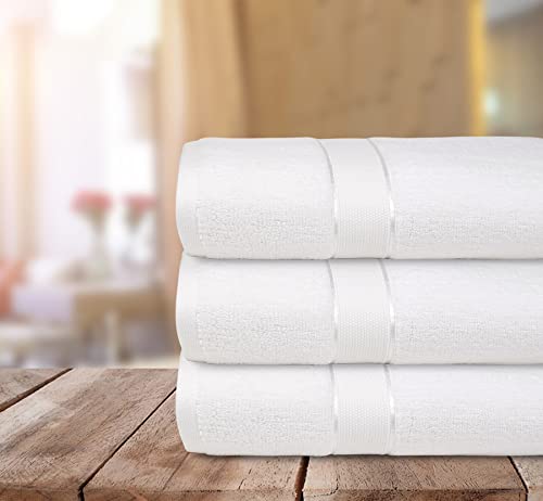 Softex Linen Zero Twist 100% Cotton Bath Towel, White 27X52 Pack Of 4 Towels, Quick Dry, Highly Absorbent, Soft Feel Towels, Gym, Spa, Bathroom, Shower, Pool, Luxury Soft Towels, Light-Weight #TOP5