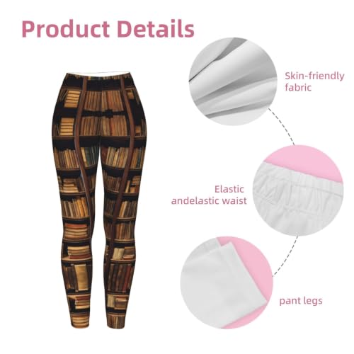 Leggings de compresión para mujer con estampado de libros de lectura 6