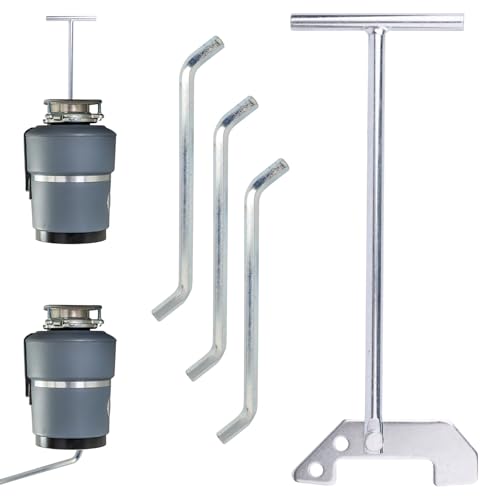 Garbage Disposal Wrench with 3pcs Hexagonal Wrench, Alloy Garbage Disposal Tool Key Unjamming Parts Tool for Sink Maintenance