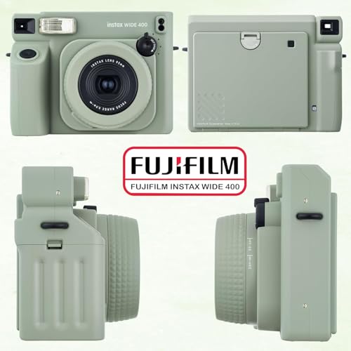 Fujifilm Instax Wide 400 Instant Camera (Sage Green) + INSTAX Wide Film (20 Exposures) + Shutter Accessories Bundle – Carrying Case, 80-Pocket Green Photo Album - image 6