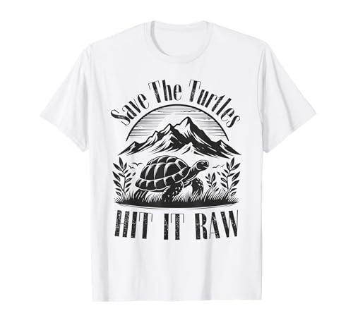 Save The Turtles Hit Raw Maglietta