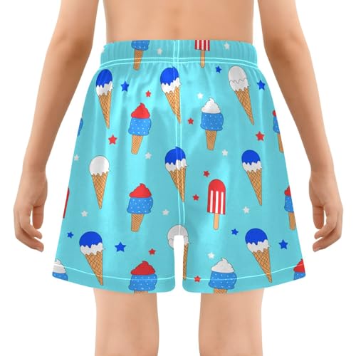 Boy Swim Trunks with Compression Liner Ice Cream Boys Swim Shorts Quick Dry Beach Shorts3