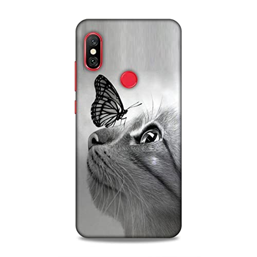 Image of Printed Mobile Back Hard Case Cover for Redmi Note 6 / Note 6 Pro | Pet, Butterfly, Animal, Cute Cat, Animal Lover-2195
