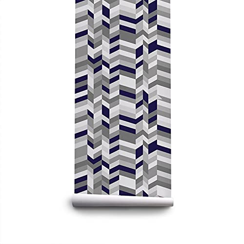 Papier peint géométrique chevron pour masquer les imperfections du mur - 3