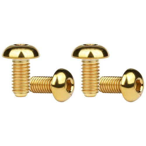 Image of Titanium Bolt M3 8 10 12 15mm Allen Key Head Screws for Bicycle Pack of 4 (Gold, M3x10mm)