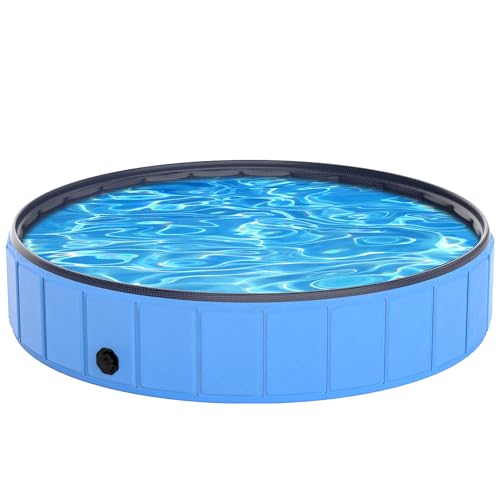 Instraella Dog Pool, Large Dog Paddling Pool, Foldable Dog Paddling Pool, Durable Pet Swimming Pool Bath for Large Medium Small Dog (246 x 40cm)