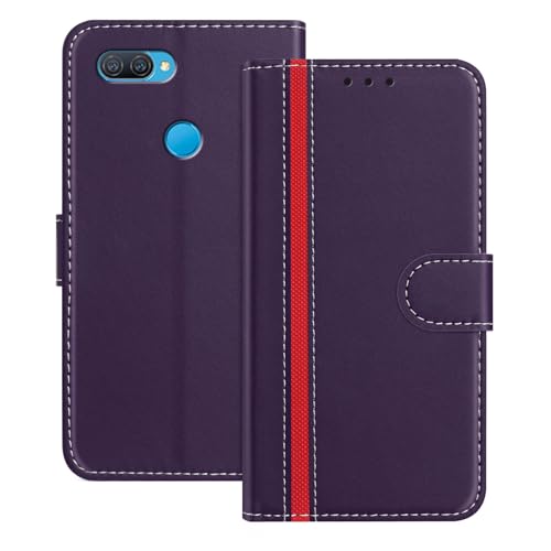 Mo-Beauty Funda para OPPO A12/A7/A5S, Carcasa de Cuero PU [magnético][Ranura Tarjeta] [3 Ranuras] Flip Antigolpes Protectora Funda Piel para OPPO A12 (Púrpura)