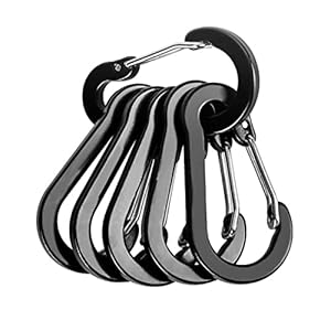 SAJMAKUWLA Karabinerhaken 6Stk. Schnellverschlusskarabiner Schwarz