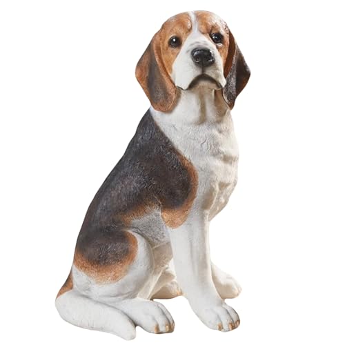 Beagle Dog Statue Simulation Outdoor Puppy Figur Wasserdichte Gartendekoration für Terrasse Rasen Ornamente