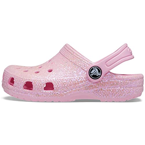 Image of Crocs Unisex-Child Classic Glitter Clog, Flamingo, 5 Toddler
