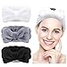 Produktbild Bowknot Haarband für Make up - 3 Stück Kosmetische Stirnbänder Korallen Samt Elastisches Haarband zum Waschen Spa Yoga Beauty Gesichtspflege Make-up für Damen