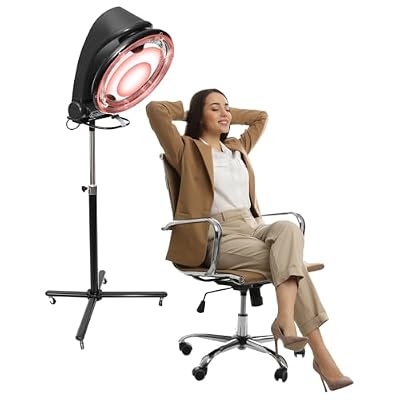 Hair Dryer, Professional Standing Hair Dryer Bonnet Stand Up with Timer & Temperature Settings, 3 in 1 Orbiting Infrared Hair Dryer on Wheels, Sit Under Hair Dryer for Beauty spa Home & Salon
